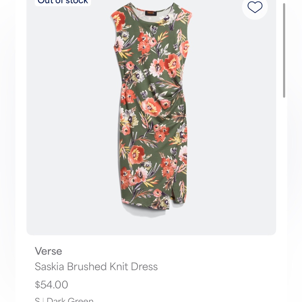 Floral Brushed Knit Dress - Green